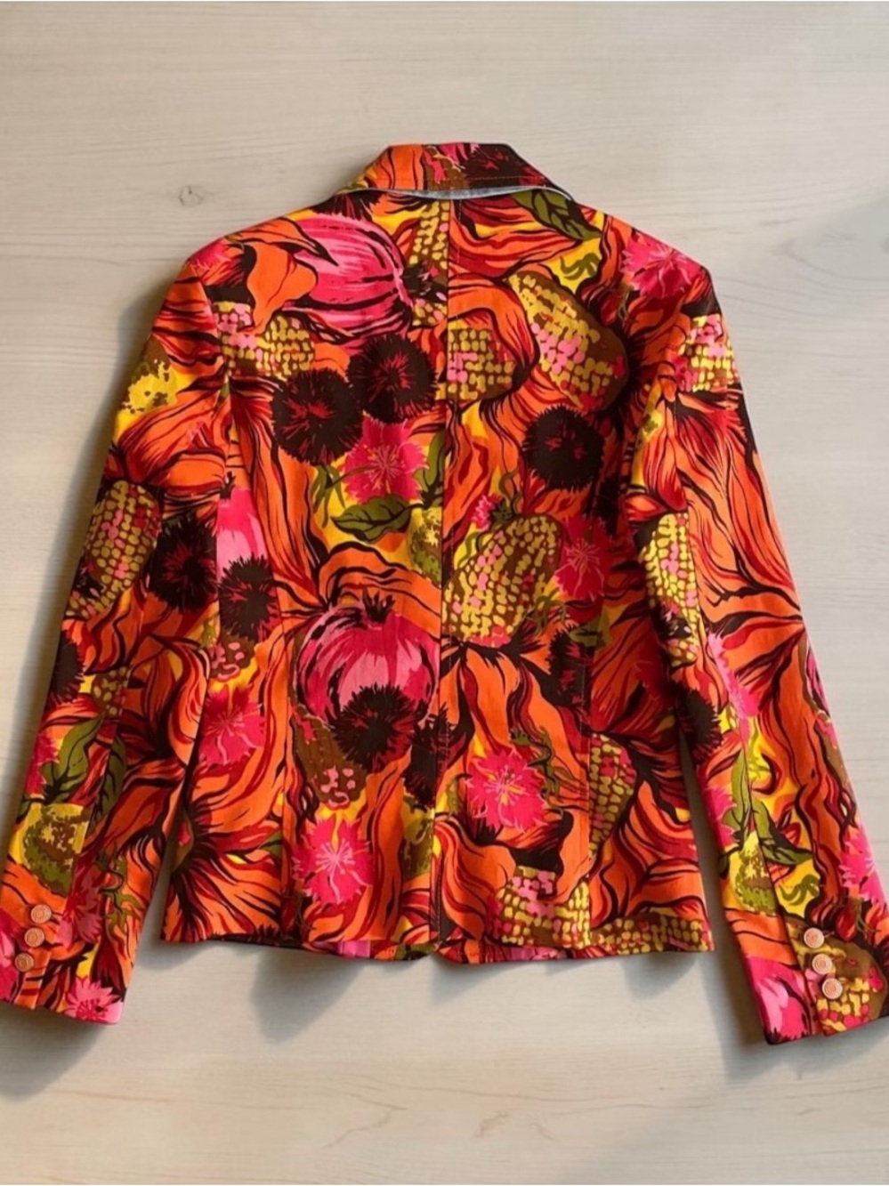 Vintage D&G by Dolce & Gabbana Vibrant Orange Floral Blazer | size 6 - Picture 5 of 16